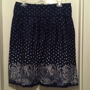 Sharagano blue polka dot skirt